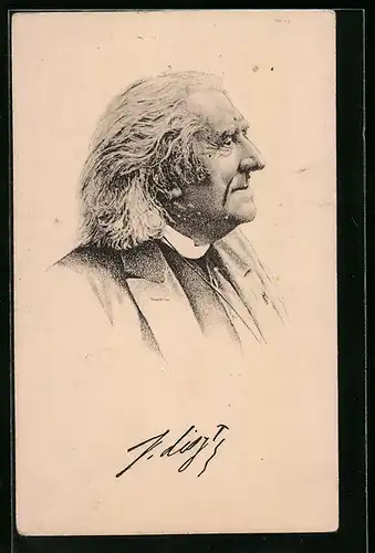 AK Franz von Liszt, Portrait des Komponisten