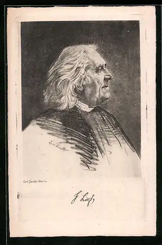 AK Franz Liszt, Portrait von der Seite