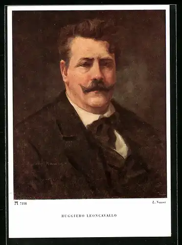 Künstler-AK Portrait von Ruggiero Leoncavallo