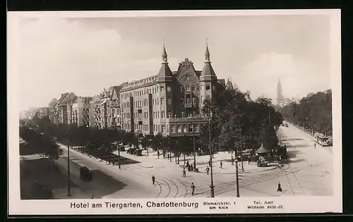 AK Berlin-Charlottenburg, Hotel am Tiergarten in der Bismarckstrasse 1