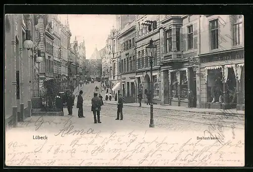 AK Lübeck, Blick in die Breitestrasse