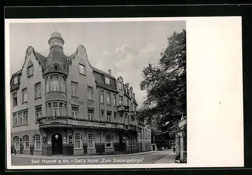 AK Bad Honnef /Rh., Dells Hotel Zum Siebengebirge mit Strasse