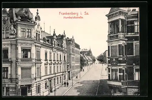 AK Frankenberg i. Sa., Humboldtstrasse mit Passanten