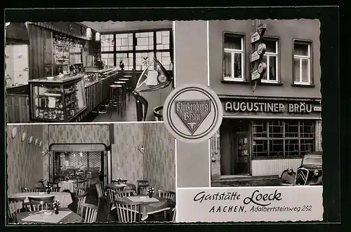 Lithographie Aachen, Gasthaus Loeck Zum Eisernen Gustav, Adlabertsteinweg 252