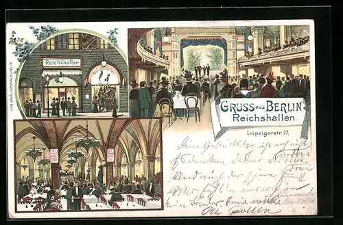 Lithographie Berlin, Restaurant Reichshallen, Leipzigerstrasse 77