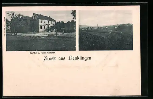 AK Denklingen /Rhld., Gasthof Herm. Günther, Totalansicht