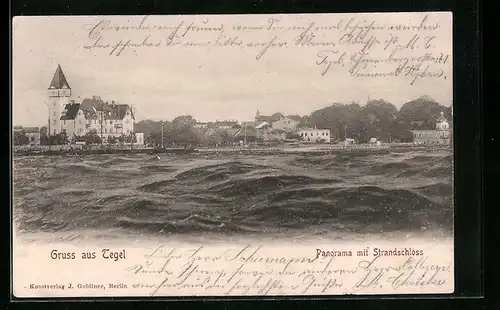 AK Berlin-Tegel, Panorama mit Strandschloss