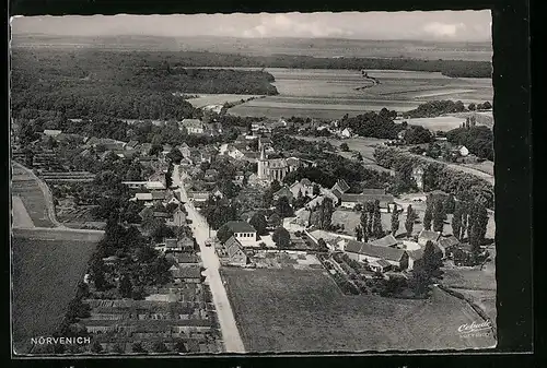 AK Nörvenich, Gesamtansicht der Ortschaft vom Flugzeug aus