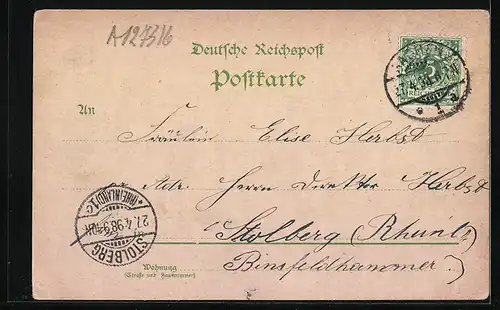 Lithographie Aachen, Justizgebäude, Mariahilf Hospital, Belvedere