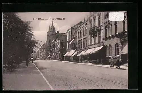 AK Hamburg-Altona, Königstrasse mit Geschäften
