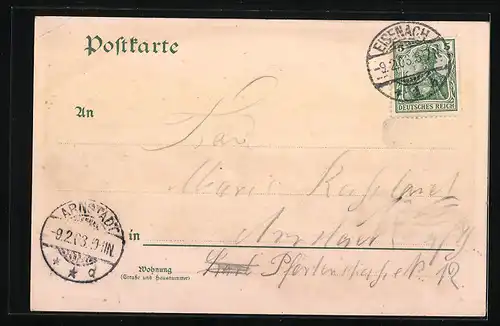 Lithographie Eisenach, Teilansicht