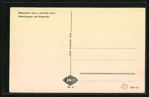 AK Hust, Masarykgasse und Burgruine