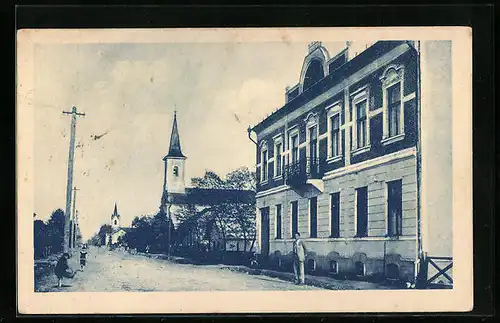 AK Cop, Strassenpartie mit Kirche