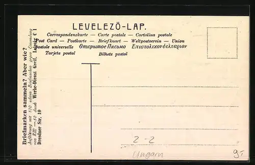 AK Ungarische Briefmarken mit Wappen