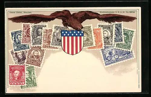 AK Briefmarken der Vereinigten Staaten von Amerika