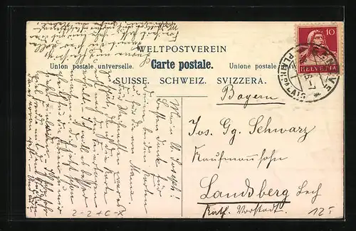 AK Genève, Pont du Mont Blanc et le Mont Blanc