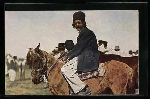 AK Sinti und Roma / Zigeuner auf Pferd