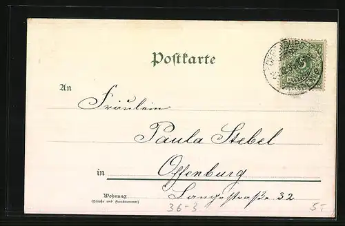 Lithographie Trompeter von Säckingen, Behüt Dich Gott!