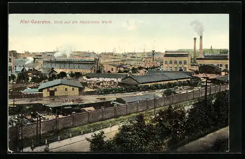 AK Kiel-Gaarden, Blick auf die Kaiserliche Werft