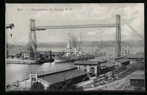 AK Kiel, Haupteinfahrt der Kaiserl. Werft