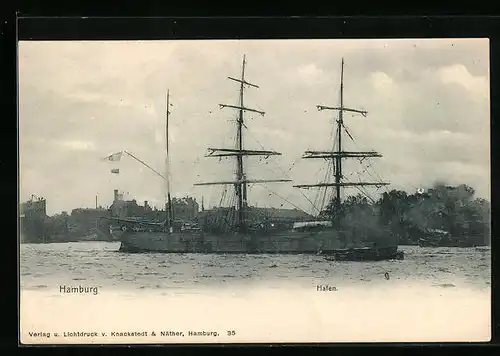 AK Hamburg, Hafen mit Schiff