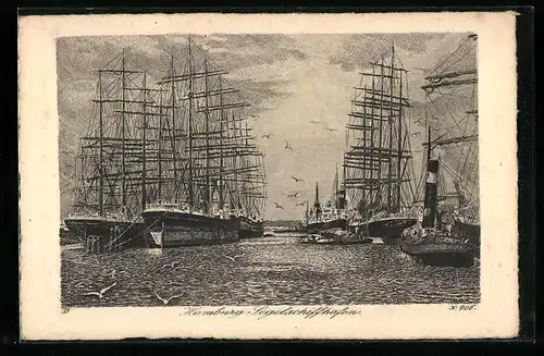 AK Hamburg, Blick auf den Segelschiffhafen