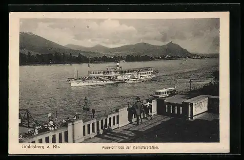 AK Godesberg /Rh., Aussicht von der Dampferstation
