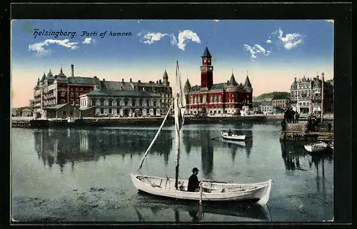 AK Helsingborg, Hafenpartie mit Segelboot