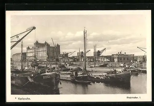AK Karlsruhe, Partie im Rheinhafen