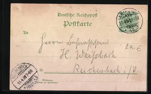 Lithographie Leipzig, Cafe Reichspost, Innenansichten Oberer Saal und Billardzimmer