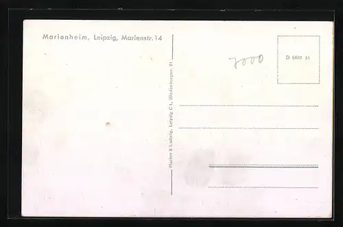 AK Leipzig, Marienheim, Marienstrasse 14