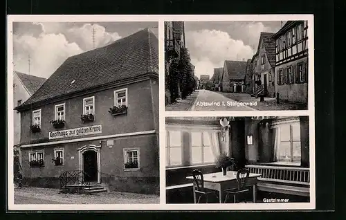 AK Abtswind /Steigerwald, Strassenpartie, Gasthaus zur goldnen Krone Otto Behringer