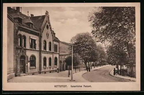 AK Hettstedt, Kaiserliches Postamt mit Strasse