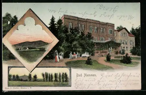AK Bad Nammen, Teilansicht, Kurhaus mit Garten