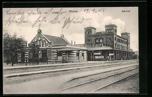 AK Rheine, Ansicht Bahnhof