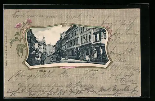 AK Nordhausen, Rautenstrasse mit Hotel Berliner Hof