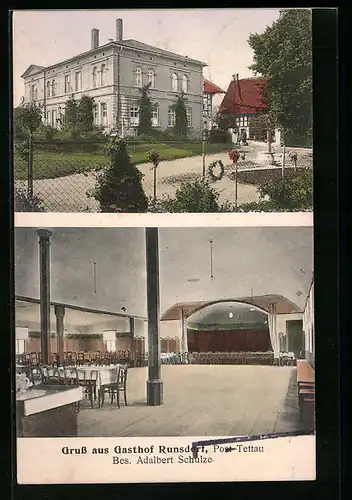 AK Runsdorf b. Tettau, Gasthof von Adalbert Schulze
