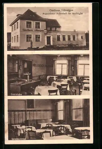 AK Löhmigen, Gasthaus, Aussenansicht, Vereinszimmer, Gaststube