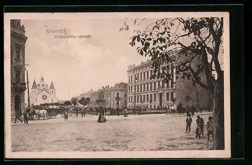 AK Kromeriz, Komenskeho namesti, Synagoge