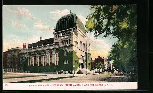 AK New York, NY, Temple Beth-El, Fifth Avenue and 76th Street, Synagoge