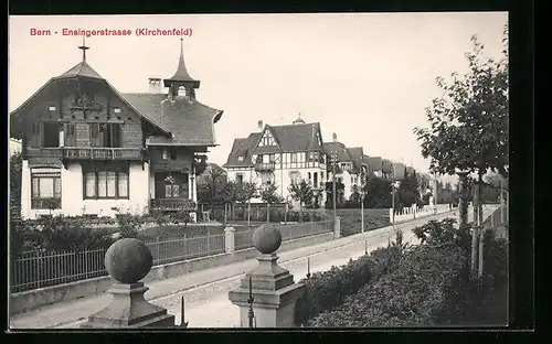 AK Bern, Blick auf die Ensingerstrasse mit Villen