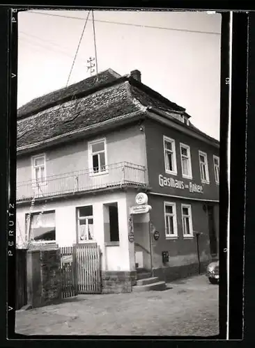 Fotografie unbekannter Fotograf, Ansicht Heubach, Gasthaus Zum Anker, Reklame-Schild Coca Cola