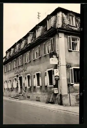 Fotografie unbekannter Fotograf, Ansicht Kleinheubach, Gasthaus Löwensteiner Hof, Coca Cola, Eder Bier Reklameschilder