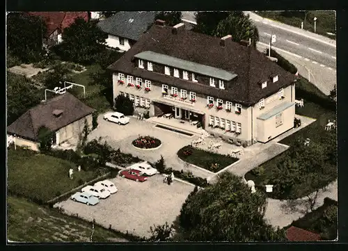 AK Reinhardshagen, Hotel Sonnenhof aus der Vogelschau, Bes. Willi Krüger