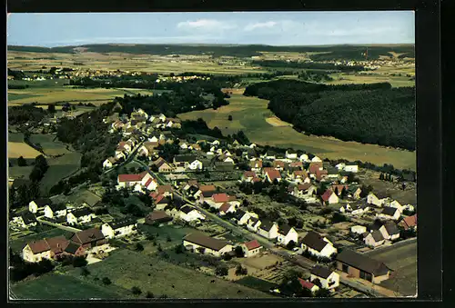 AK Wetterburg, Ansicht Ortschaft und Ackerland aus der Vogelschau