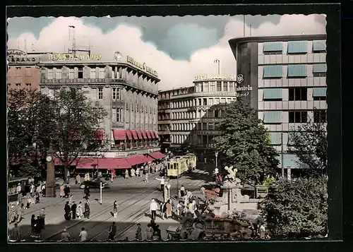 AK Düsseldorf, belebter Corneliusplatz, Bosch