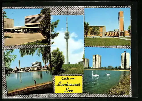 AK München-Feldmoching, Wohnanlage am Lerchenauer See