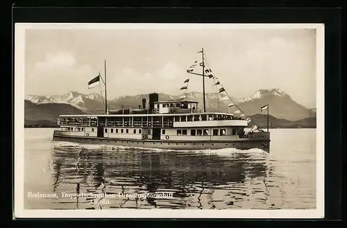AK Doppelschrauben-Dieselmotorschiff Allgäu auf dem Bodensee