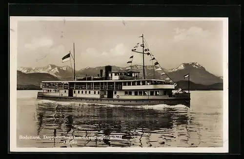 AK Doppelschrauben-Dieselmotorschiff Allgäu auf dem Bodensee