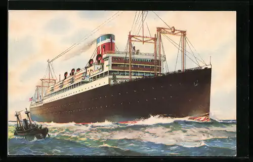 Künstler-AK Passagierschiff SS President Roosevelt